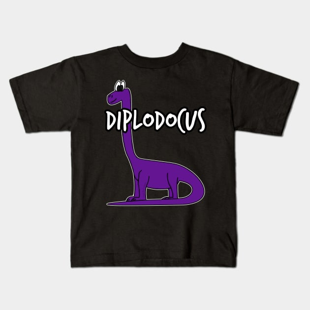 Doodle Diplodocus Dinosaur Herbivorous Jurassic Kids Funny Kids T-Shirt by doodlerob